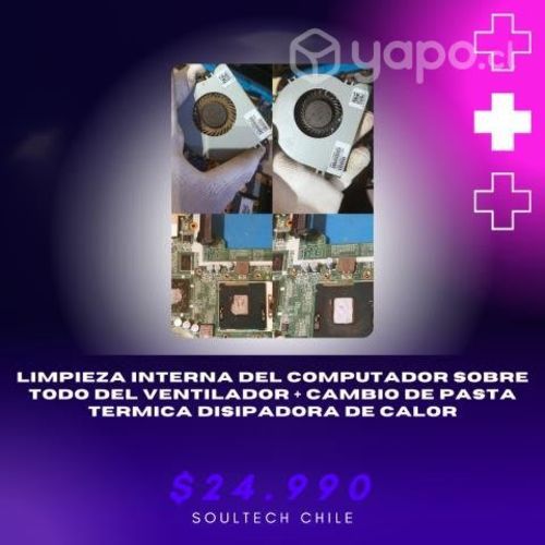 Mantención interna notebooks y pc de escritorio