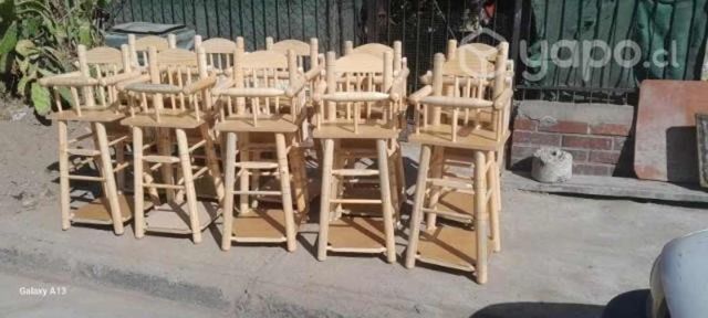 Silla de bebe para comer de madera