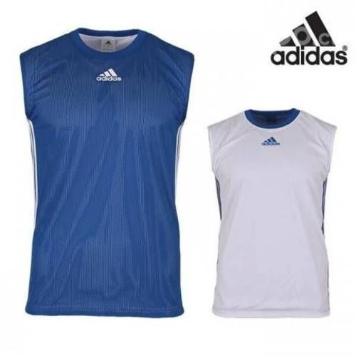 Polera adidas azul y blanca baller reversibles tan