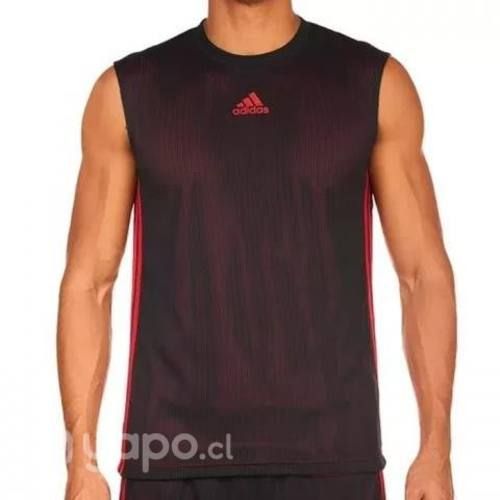 Polera adidas roja y negra baller revers