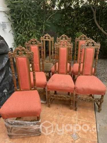 7 Sillas Antiguas de Eucalipto