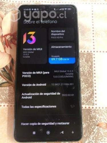 Xiaomi Poco X3 Pro excelente estado