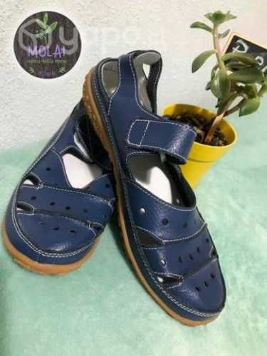 Zapatos de CUERO Azul Mujer