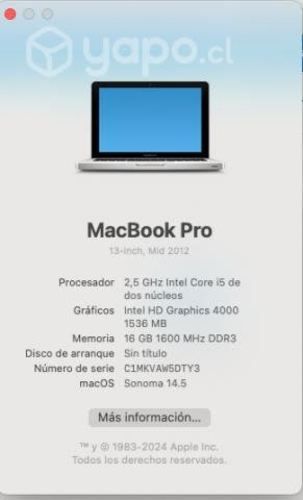 MacBook Pro 13 inch 2012