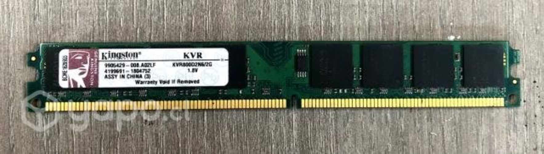 Memoria RAM PC Kingston KVR800 2GB