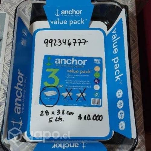 Fuente rectangular vidrio