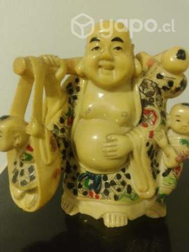 Buda hotei en resina tallado a mano