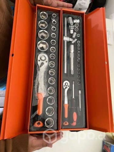 Caja herramientas 85 piezas 3 niveles plegable
