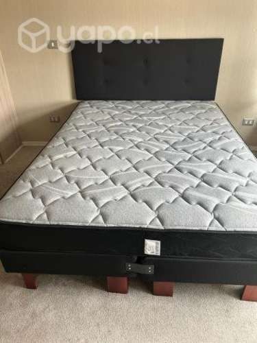 Cama europea flex 2 plazas con respaldo