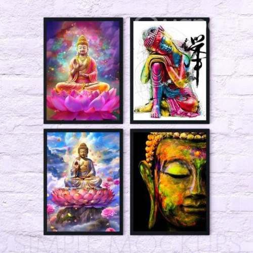 Pack 4 Póster Cuadros Decorativos Buda 34x45 cm