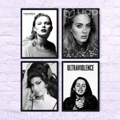 4 Póster Cuadros Decorativos Pack Divas 34x45
