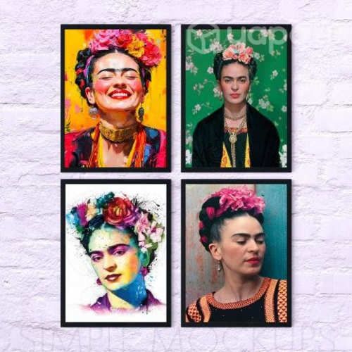 Pack 4 Póster Cuadros Decorativos FRIDA 34x45 cm