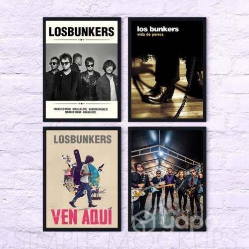 Pack 4 Póster Cuadros Decorativos LOS BUNKERS