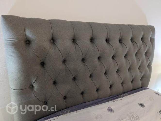Respaldo de cama botoné 2 plazas