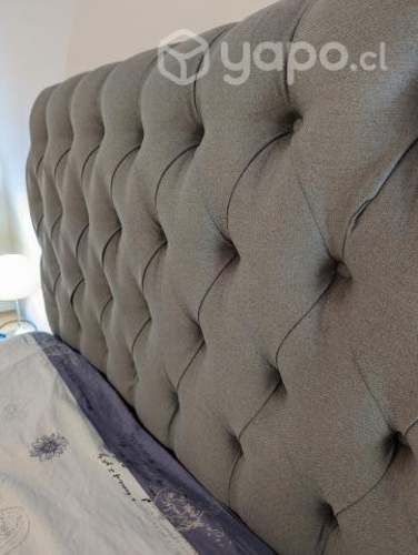 Respaldo de cama botoné 2 plazas