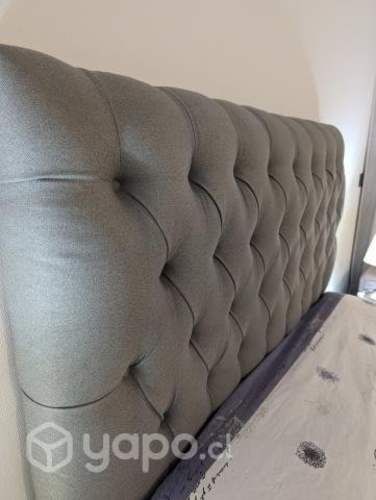 Respaldo de cama botoné 2 plazas