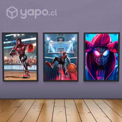 Pack 3 Cuadros Póster Decorativo SPIDERMAN 34x45