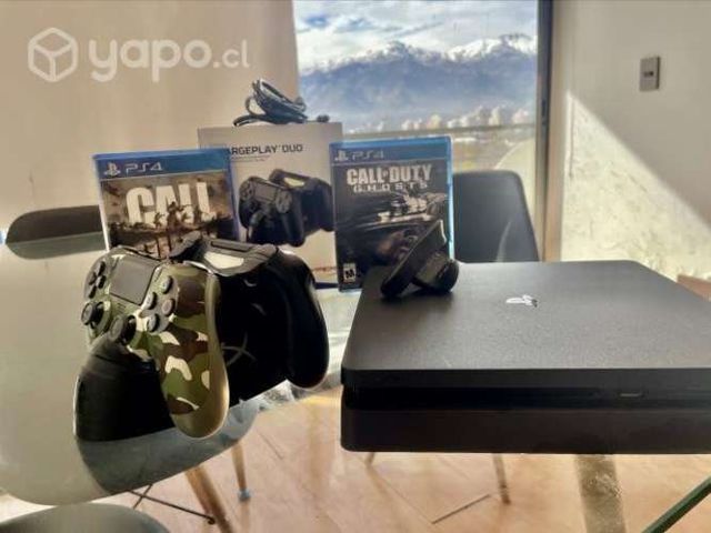 Ps4 Slim + 2 Controles + 5 Juegos + Cargador