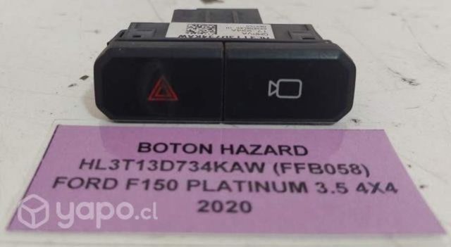 Boton Hazard HL3T13D734KAW (FFB058) Ford F150 Plat