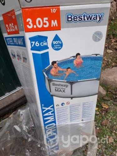 Piscina Steel Pro Max Gris 3.05 MX76Cm + filtro