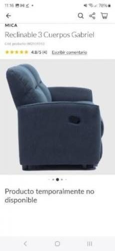 Sofa reclinable 3c gabriel gris oscuro