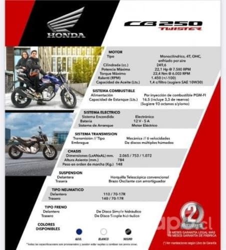 Moto Honda CB 250 Twister