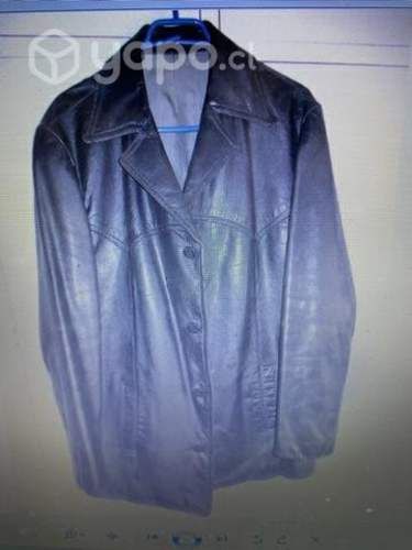Chaqueta larga de cuero