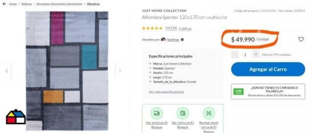 Alfombra casi nueva 120 x 170