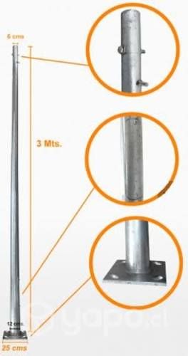 Poste Conico 3mt 3mm Base-250x250x12mm