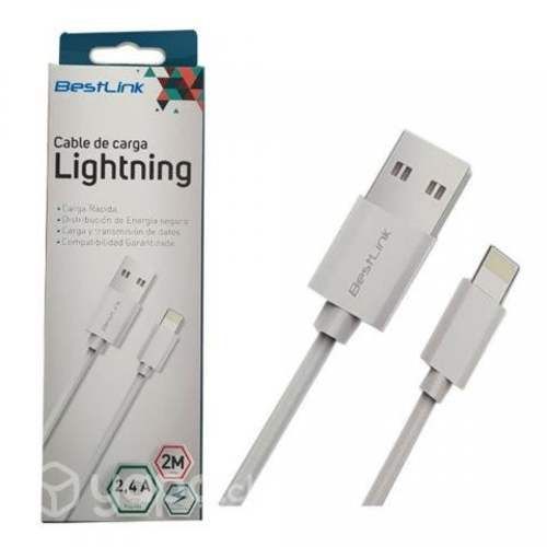 Cable usb para iphone 5 / 6, ipod, ipad. blanco. 1