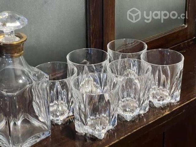 Juego de 6 Vasos de Whisky + Jarro de cristal