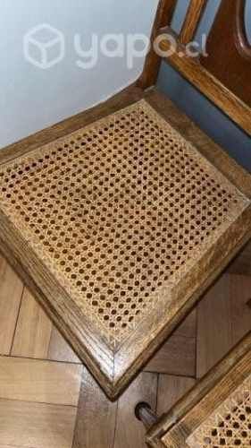 2 sillas de madera y enjuncado precio x unidad