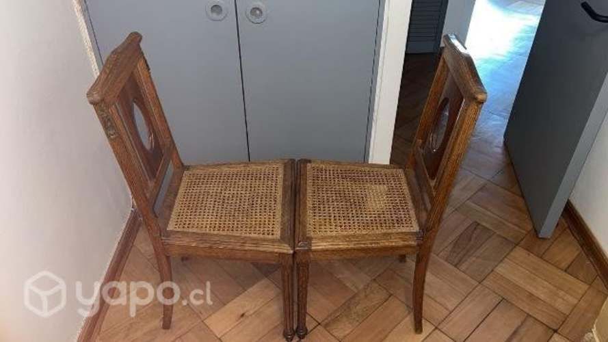 2 sillas de madera y enjuncado precio x unidad