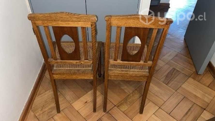 2 sillas de madera y enjuncado precio x unidad