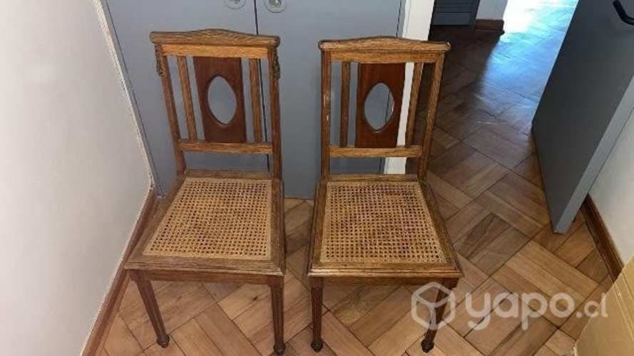 2 sillas de madera y enjuncado precio x unidad