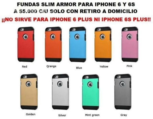 Fundas Slim Armor Para iPhone 6 y 6s (No plus)