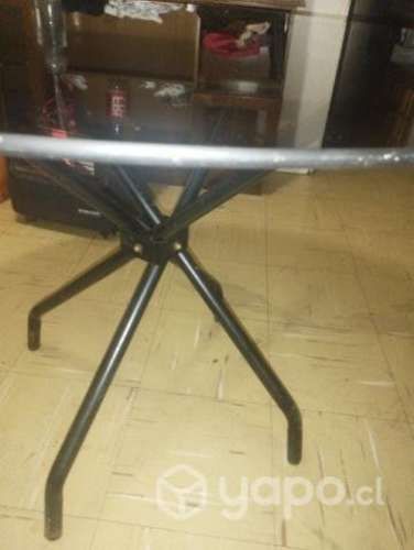 Mesa de vidrio redonda