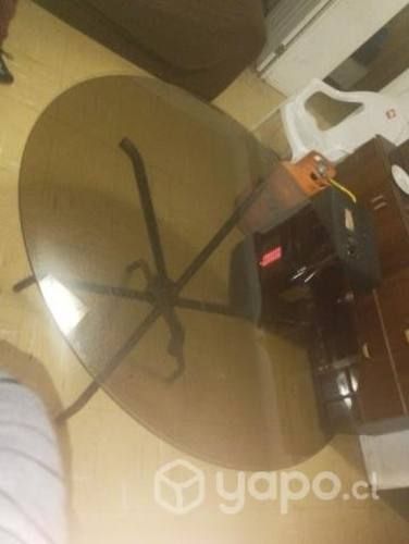 Mesa de vidrio redonda