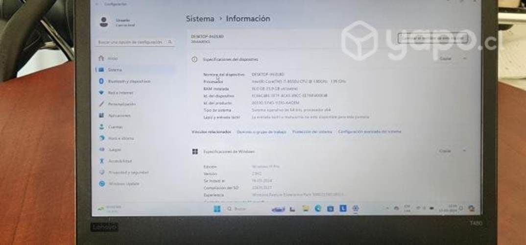 Notebook Lenovo Thinkpad T480