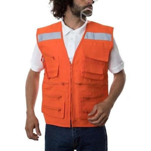 Chaleco Geólogo Naranjo Multibolsillo - Talla XXL