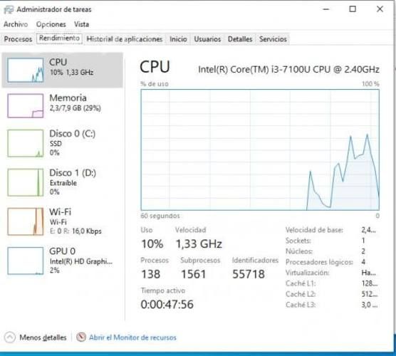 Notebook Laptop Acer con disco SSD
