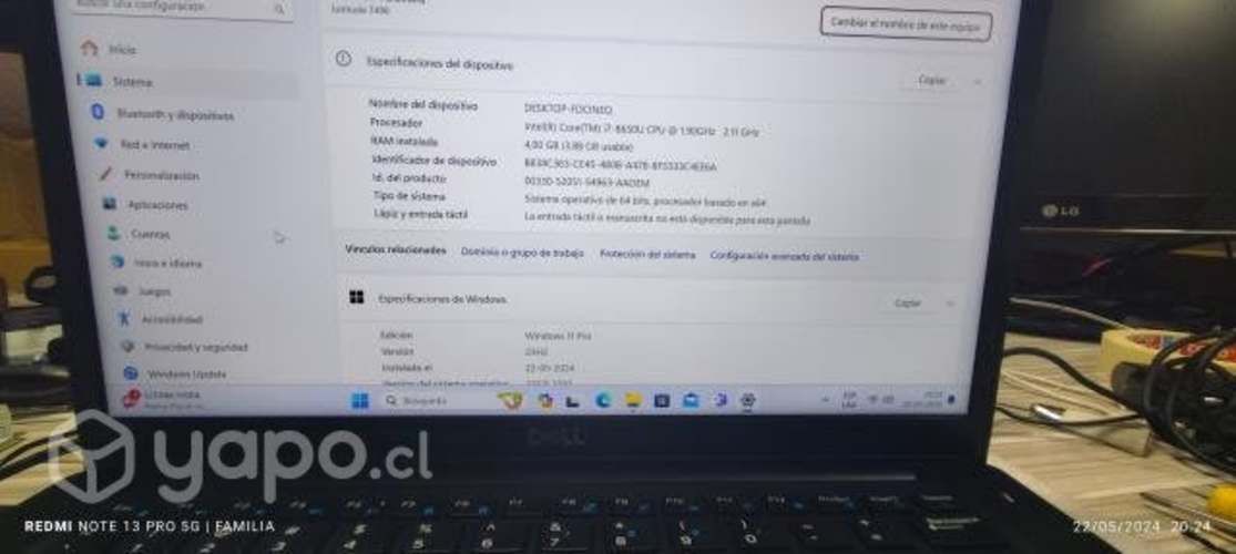 Notebook dell mod.latitude 7490