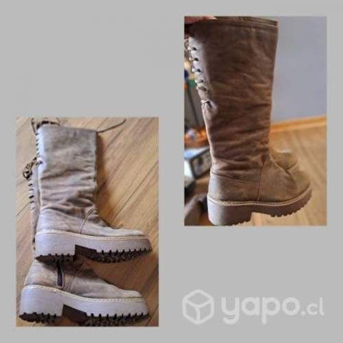 Botas plataforma de cuero