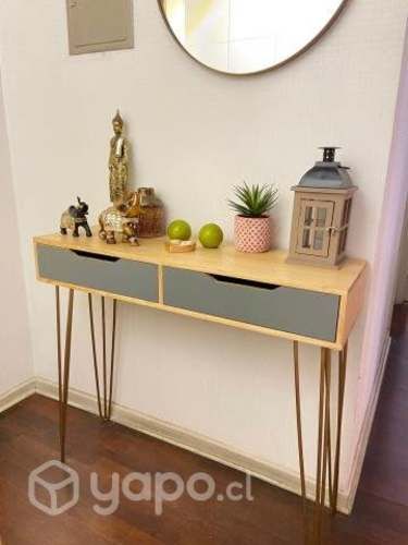 Arrimo madera industrial, patas de fierro