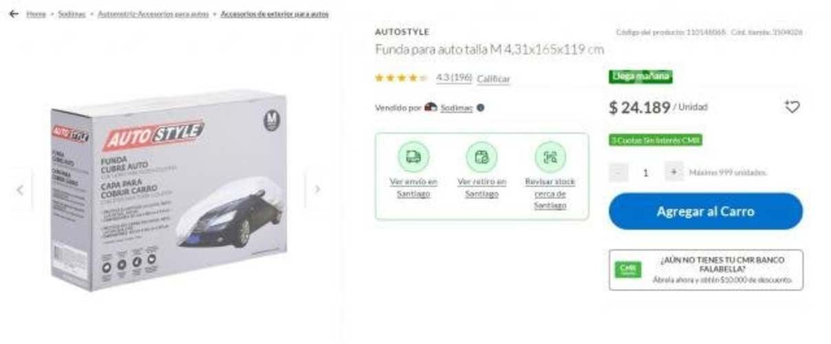 Funda para auto en buen estado