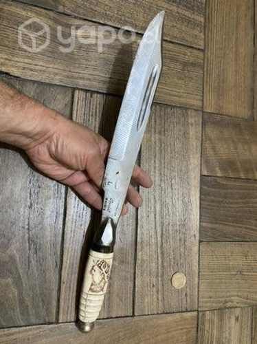 Antiguo gran cuchillo BOWIE acero Hueso Providenci