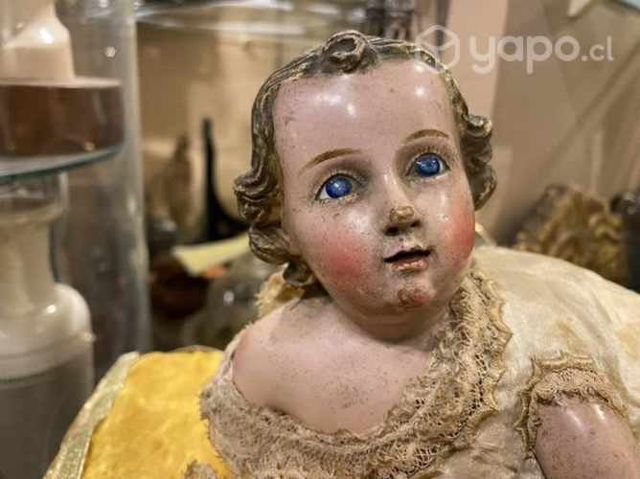 Antiguo Niño Jesús madera policromada siglo XIX