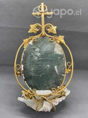 Antigua pila religiosa siglo XIX pintas a mano oro