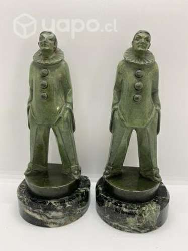 Antiguos sujeta libros Art Deco 1920 firma Verrier