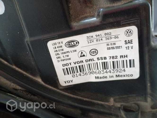 Óptico derecho Volkswagen Atlas 2018 impecab